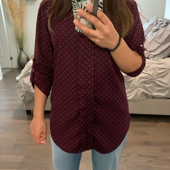 Twik Maroon 3/4 Blouse - Picture 5 of 7